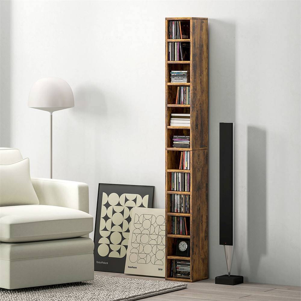 Rustic Brown 204 CD Storage Unit 100 cm