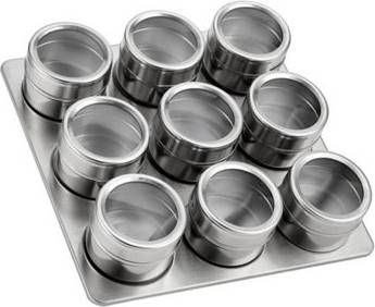 B&Q 9 Jars With Tray Magnetic Spice Jars Rack
