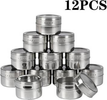 B&Q 12 Jars Magnetic Spice Jars Rack