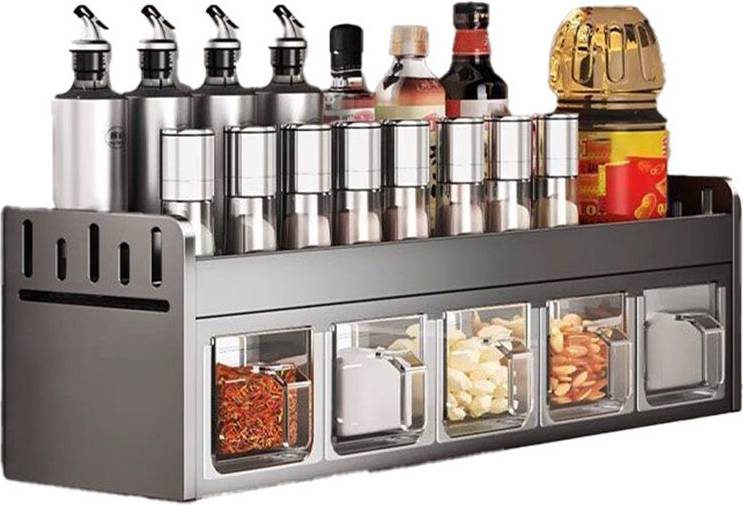 Wall-Mounted Stainless Steel Spice Rack