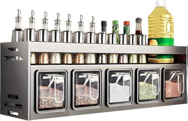 Aihontai Kitchen Spice Rack Five-Grid Storage Shelf