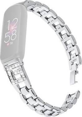 Fitbit Inspire 3 G-Shape Rhinestone Decor Metal Strap