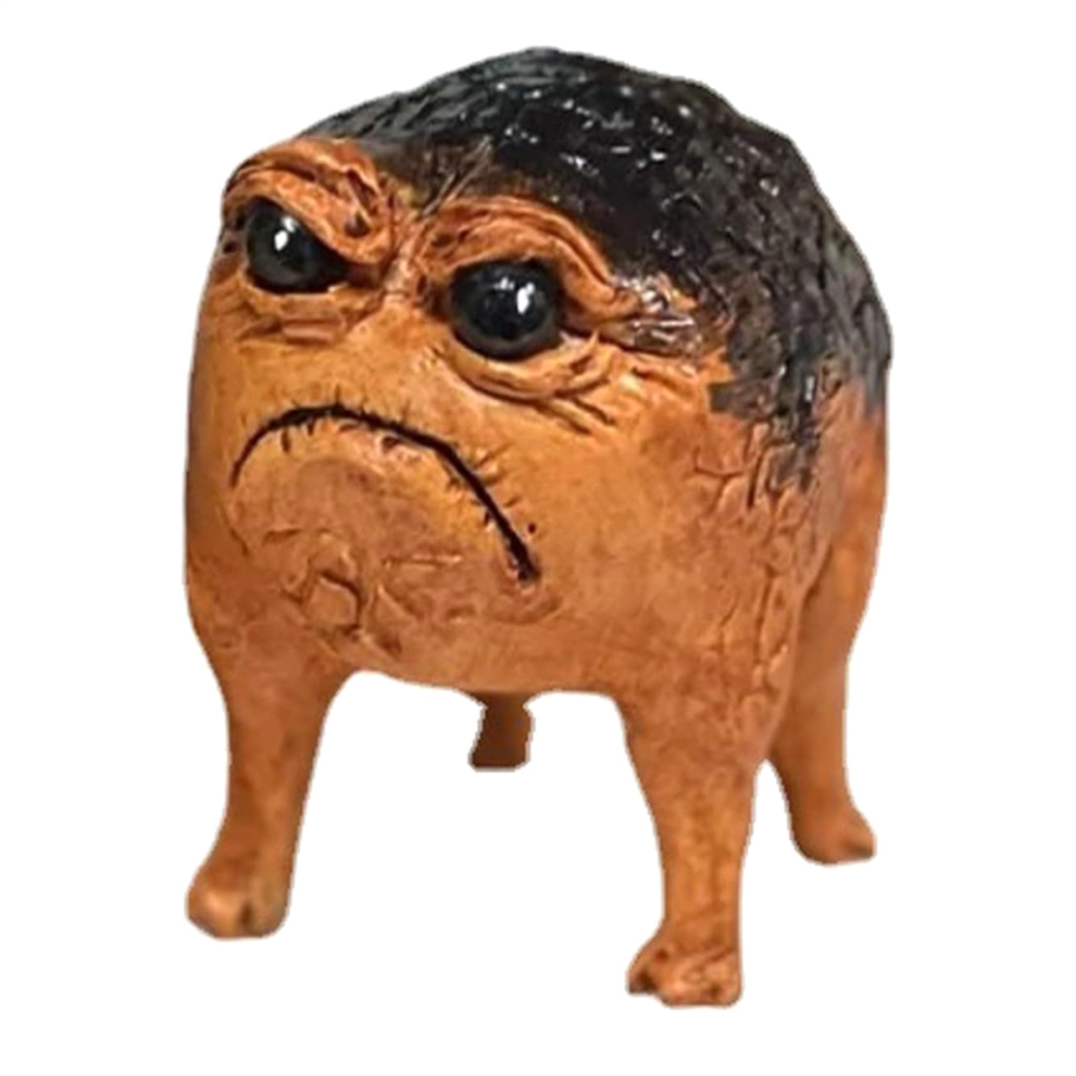 Spactz Grumpy Frog Toad Statue Ugly Angry