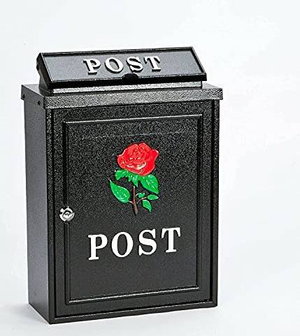 Weatherproof Post Box Classic Rose Design Lockable