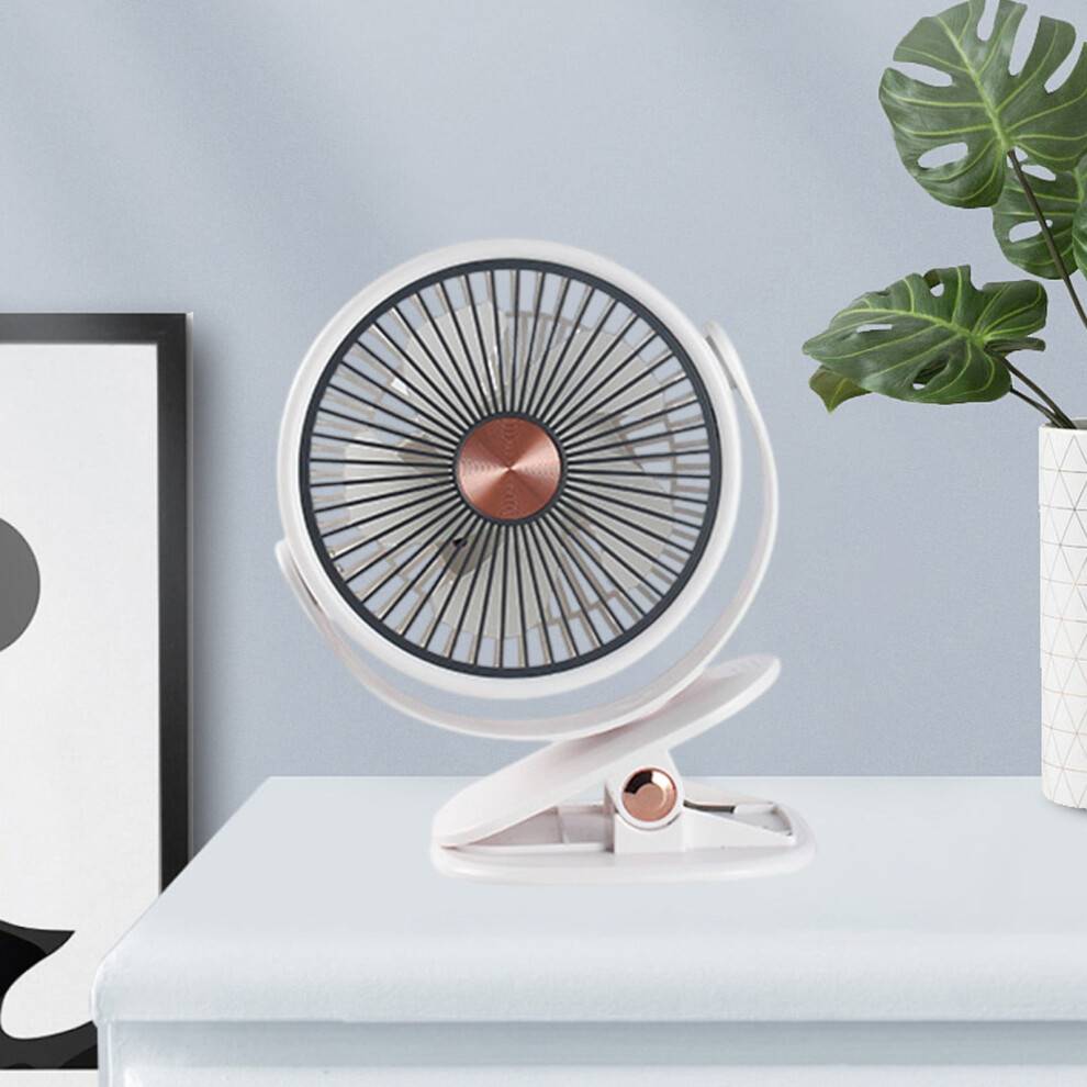Desk Clamp Fan USB-Powered 5-Speed Quiet 360 Rotation