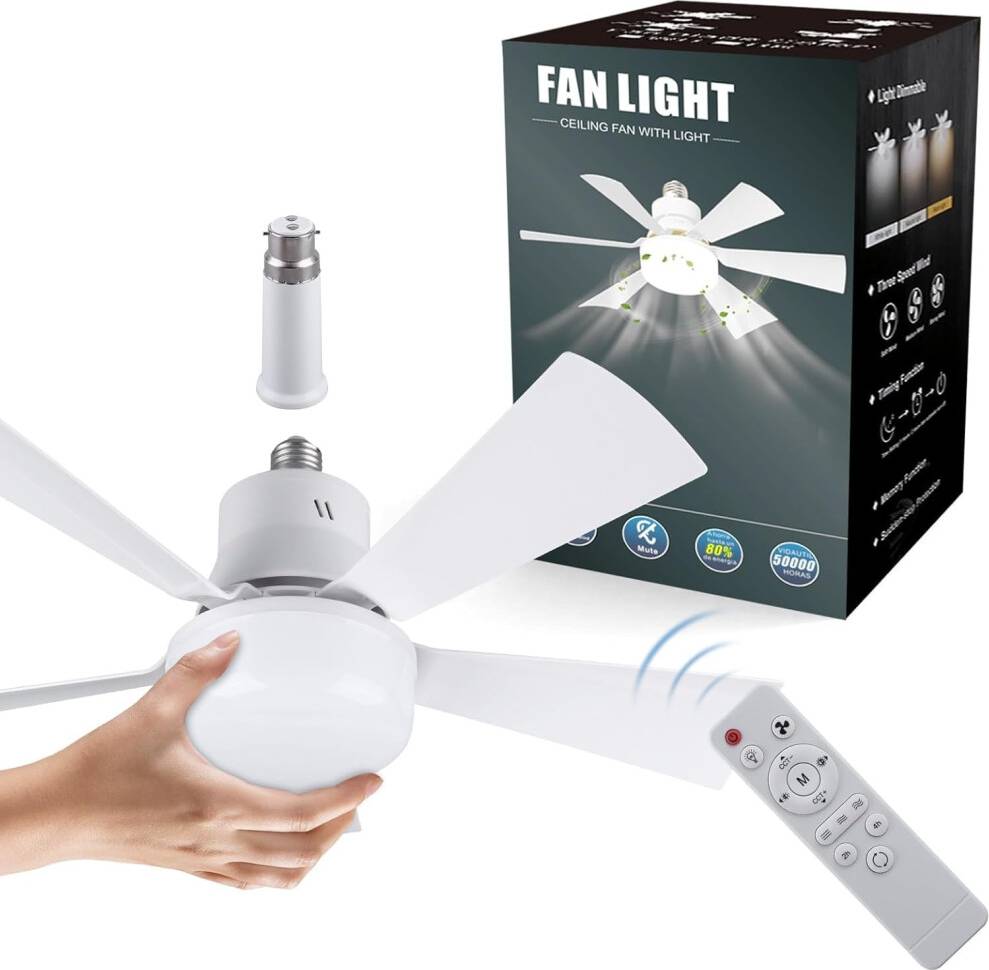 Jobfun Ceiling Fan Light 15.74IN Socket Fan Light