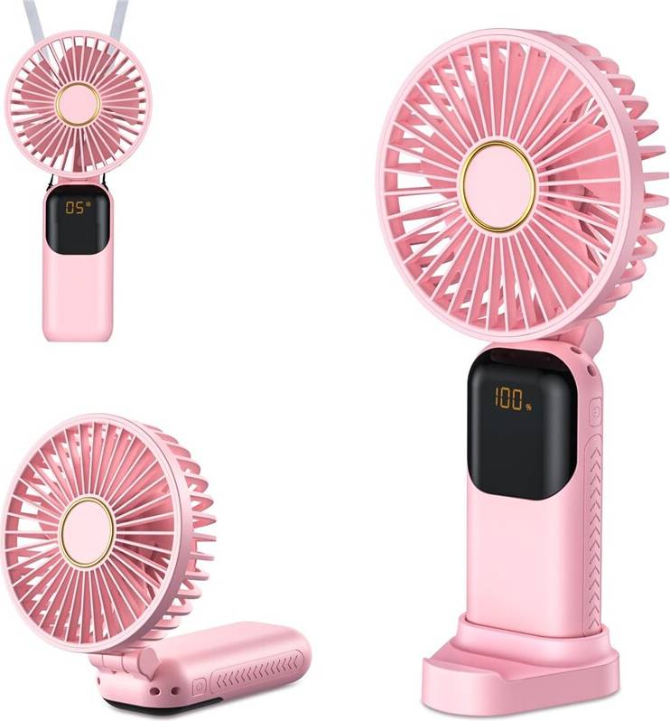 Pink Rechargeable Portable Mini Handheld Fan