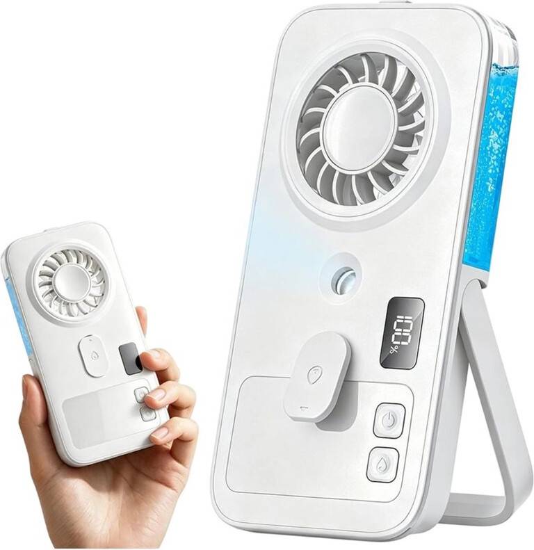 Exogio Portable Handheld Misting Fan 4-Speed LED Display