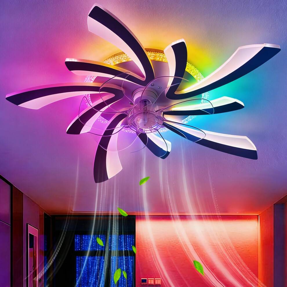 Rgb fans RGB Ceiling Fans with Lights and Remote Control