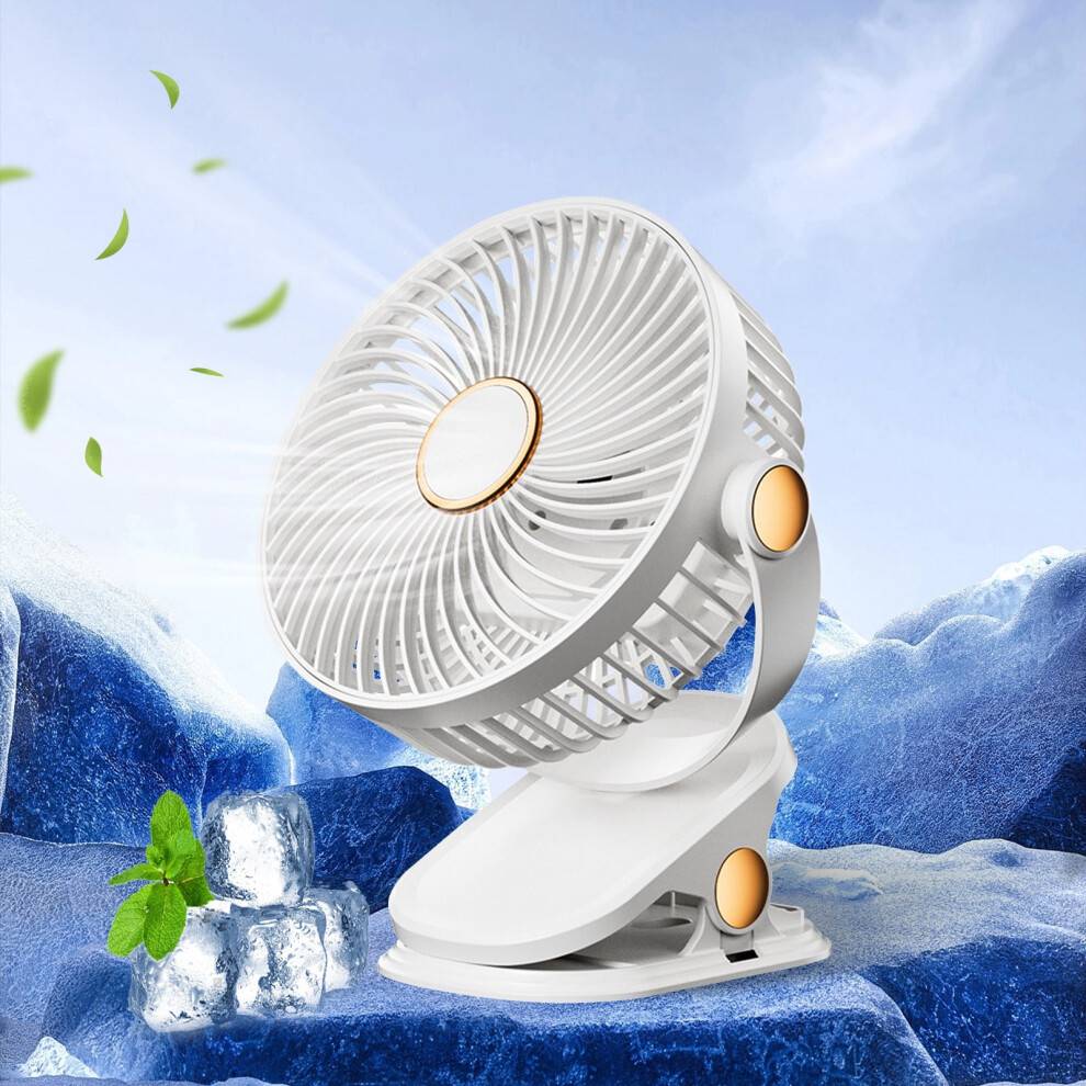Clip-On Battery-Powered Desk Fan 360 Rotation