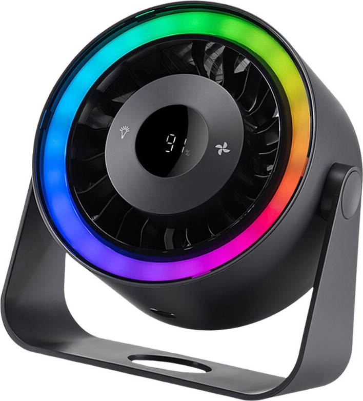 Compact Desktop Circulating Fan With LED Light
