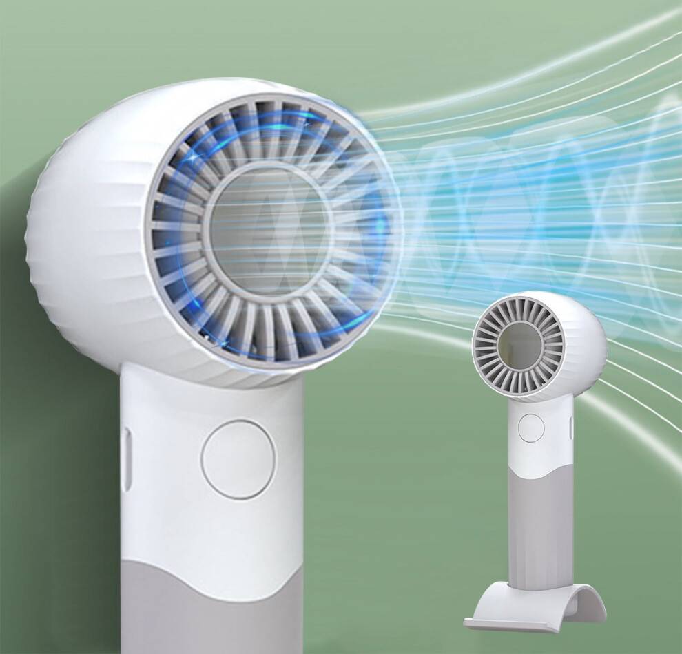 Handheld USB Rechargeable Fan White