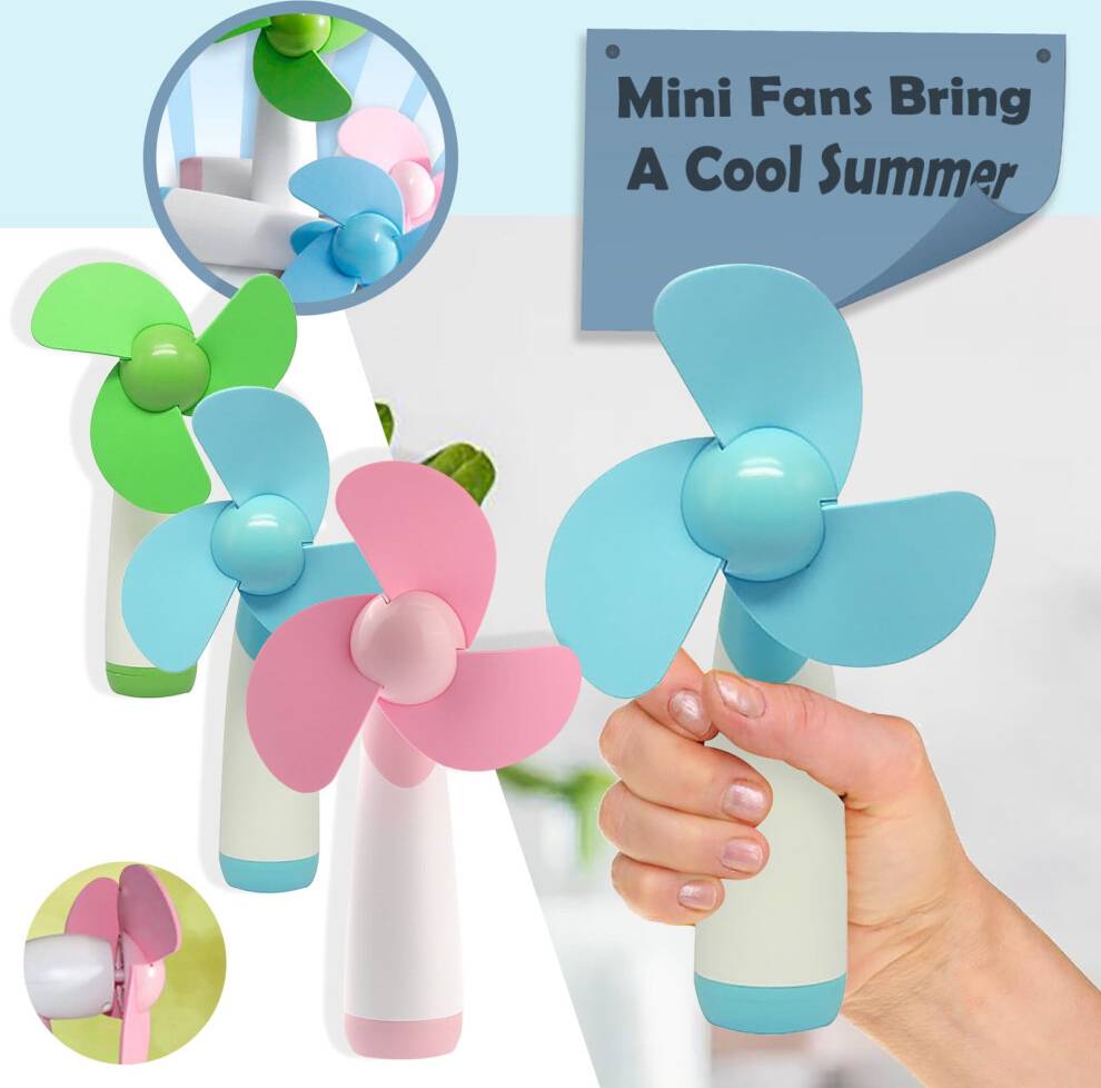 Mini Portable Blue Handheld Fan