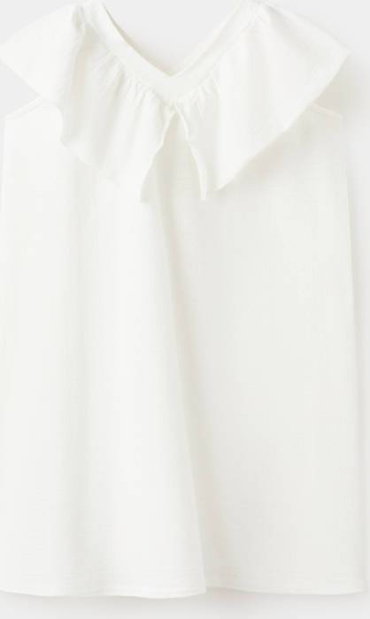 Mango Short Ruffled Dress - White