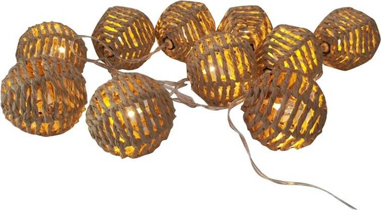 Rattan pendant light Melitt Paper Rattan Pendant 2.5M 10LED String Light 10 Lamps