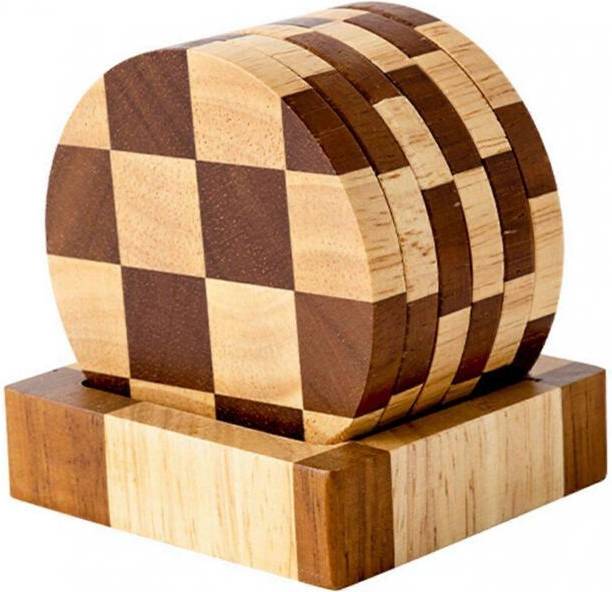 6Pcs Wooden Absorbent Protective Coasters Set Untersetzer 6Stk.