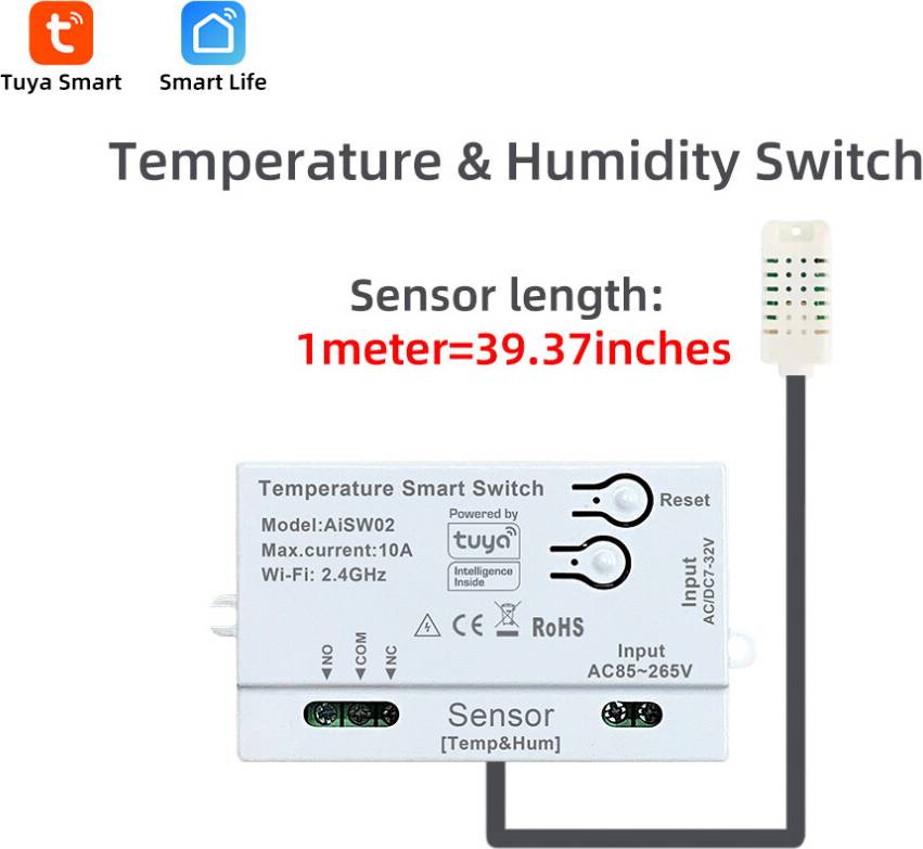 Temperature humidity Tuya WiFi Smart Home Temperature Humidity Switch