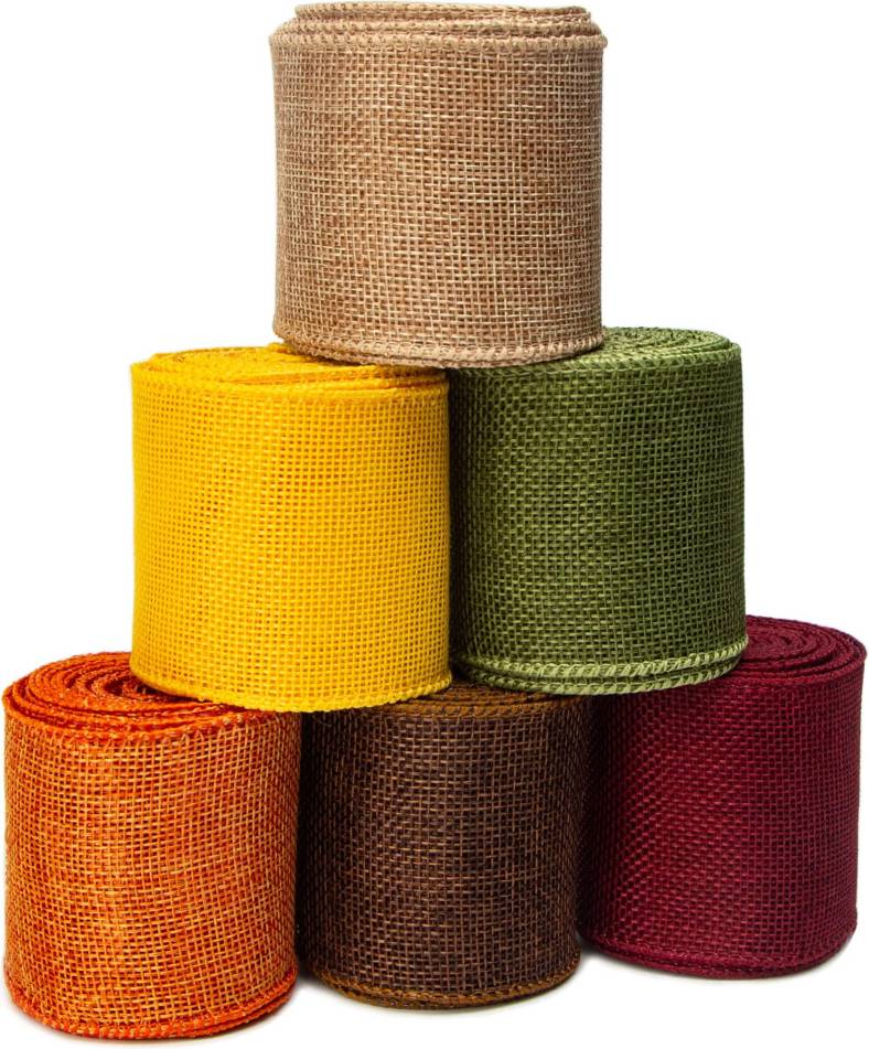 Fall Burlap Ribbon 2.4 Inch 6 Colors