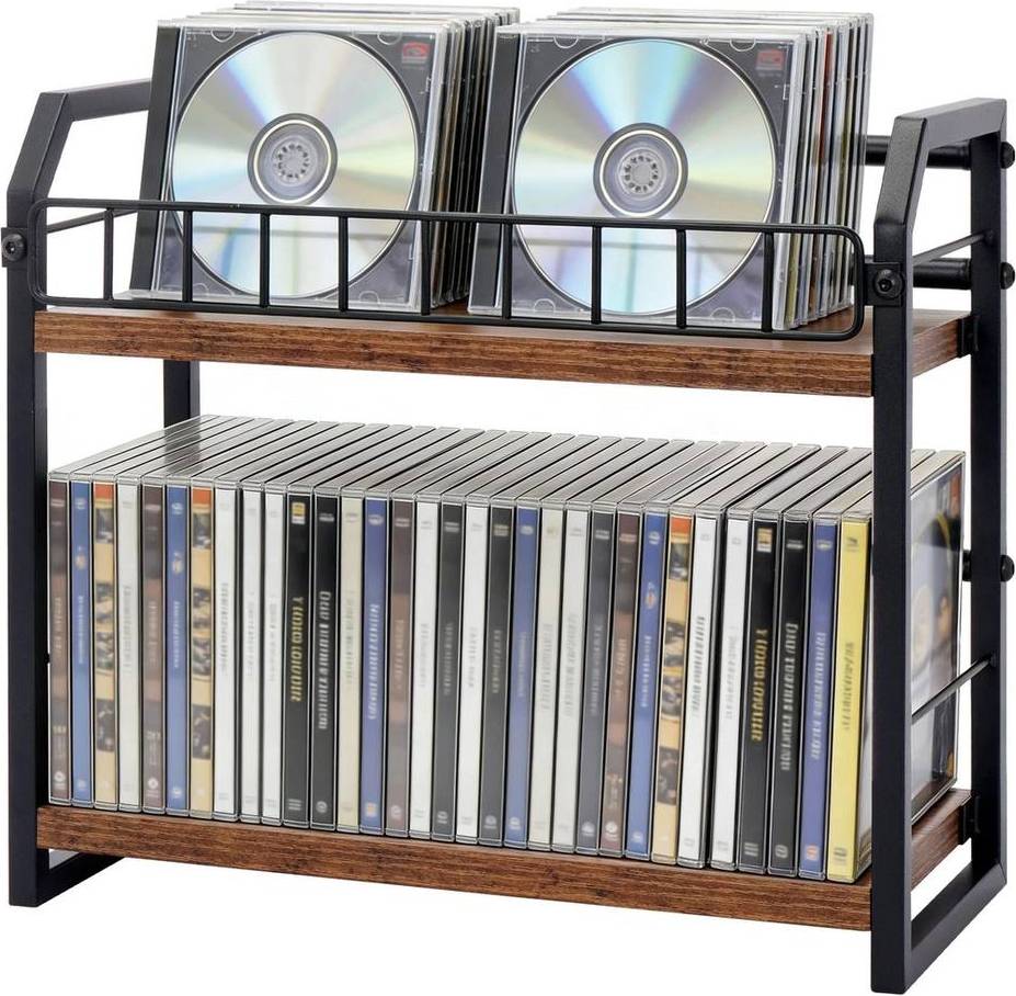 2-Tier CD Holder DVD Storage Rack