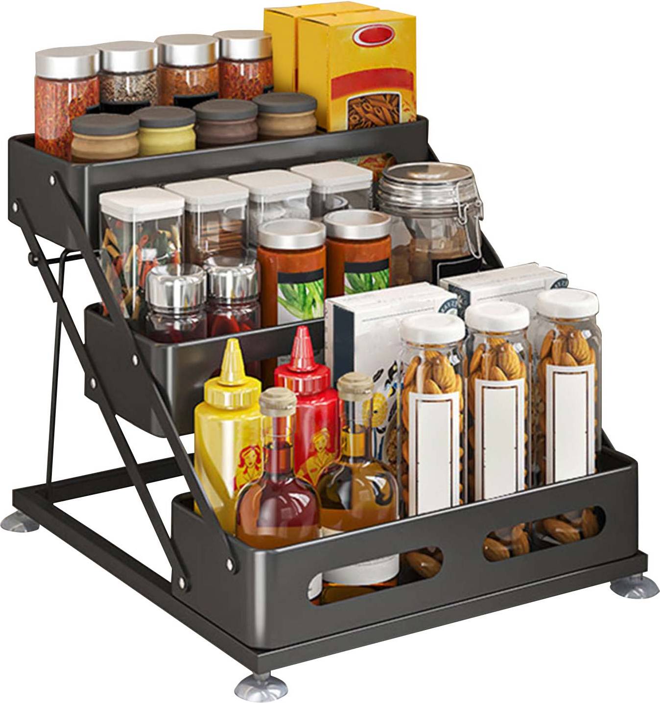 Garvee 3 Tier Expandable Carbon Spice Rack