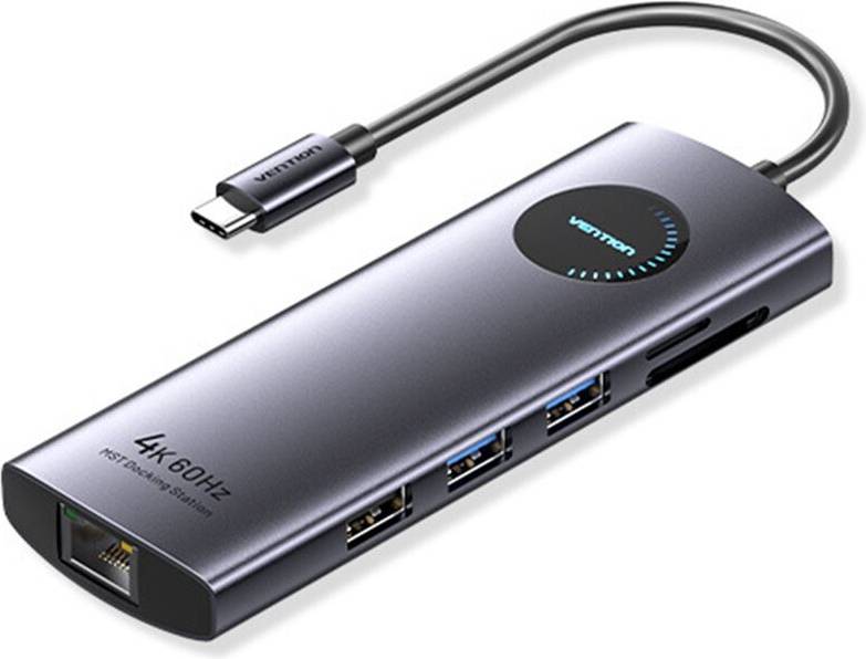 Saudism 9 in 1 USB Hub Adapter RJ45 Splitter
