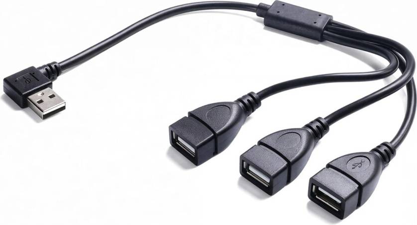 USB 2.0 Right-Angle Splitter Adapter