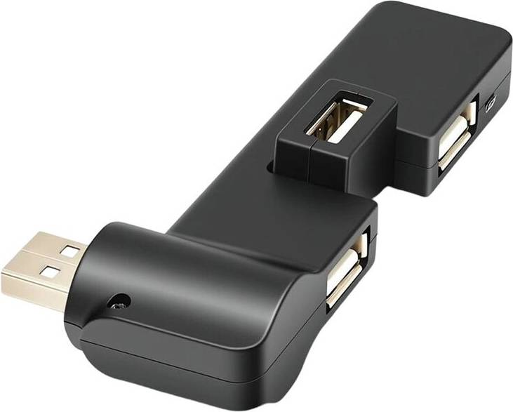 USB 2.0 Hub 4 Port Rotatable Extension