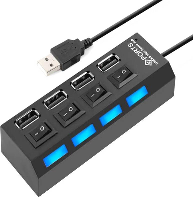 Usb splitter 4 USB Hub Splitter USB 2.0 LED