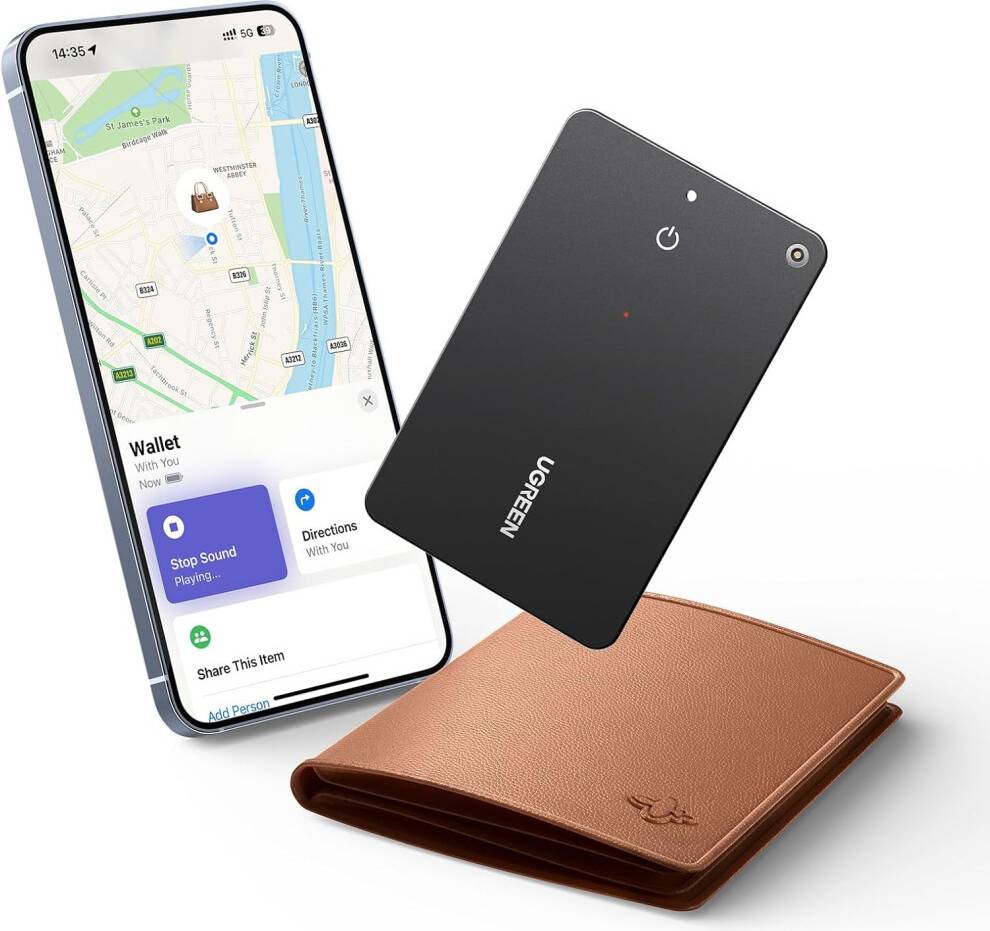 FineTrack Slim Wallet Tracker Card iOS