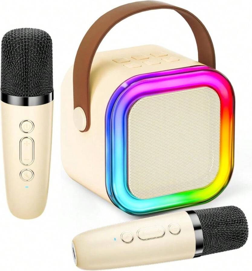 Mini Karaoke Machine 2 Wireless Mics