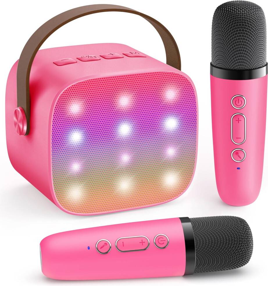 Mini Karaoke Machine With 2 Wireless Mics