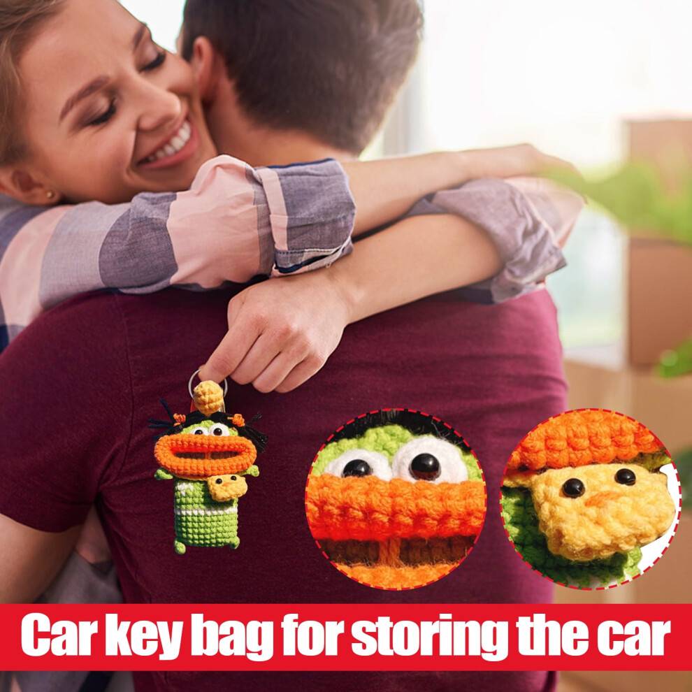 Car key pouch Handmade Knitted Car Key Pouch Colorful Vibrant Design