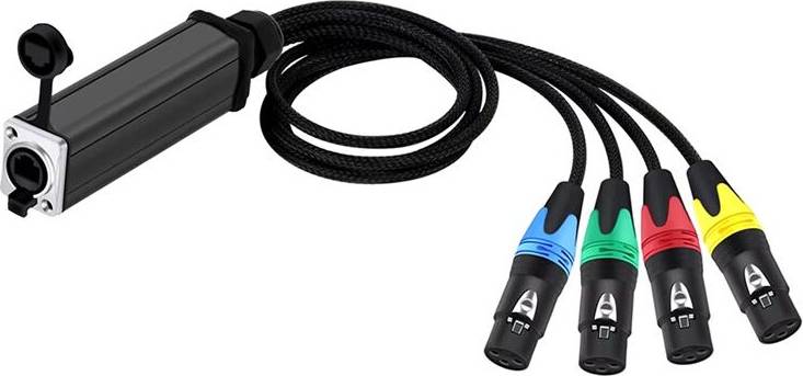 Torribaly Audio Adapter Cable for RJ45 4 Channel 3Pin XLR DM512 0.2m