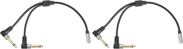 2pcs 1/8 Inch Socket to 1/4 Inch Plug Audio Adapter Cable 0.2m