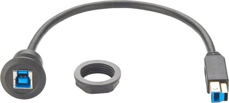 USB-B 3.0 Round Panel Mount Cable