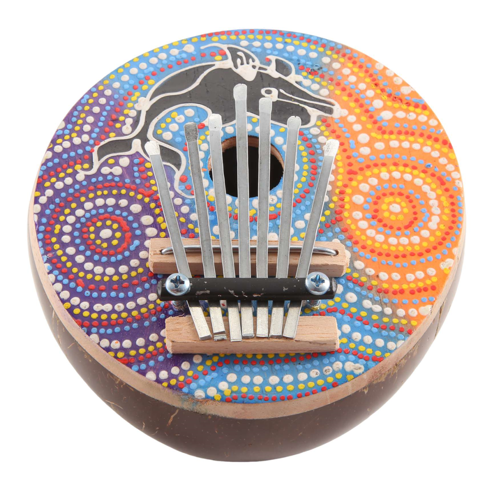 7 Key Tuneable Coconut Shell Mbira Portable Kalimba