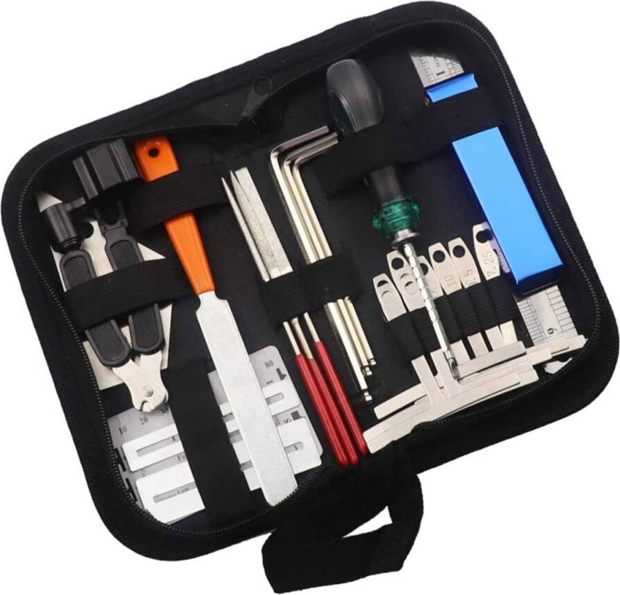 Guitar Kit with Files and Wrenches and String Action Ruler
