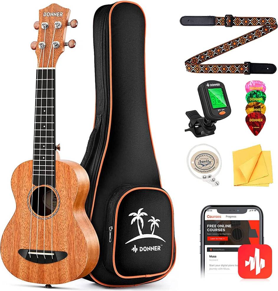 Donner Concert Ukulele Beginner Kit 23 Inch