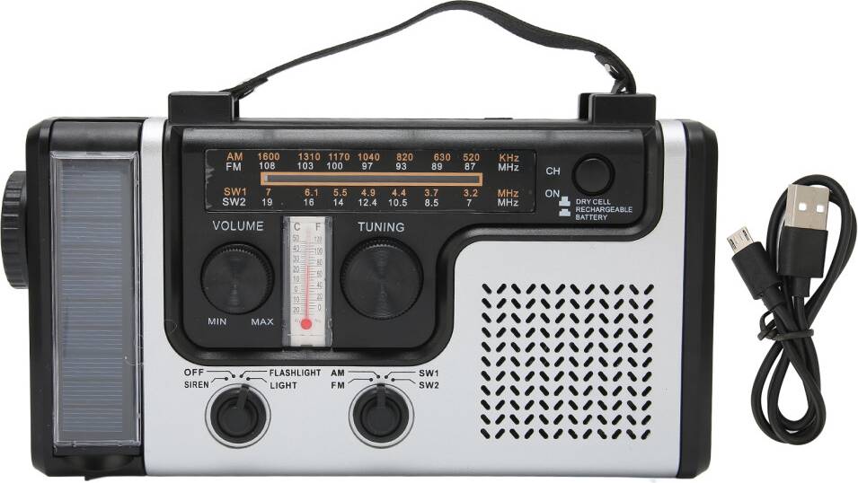 LED Håndsvingradio AM FM SW Soldynamo