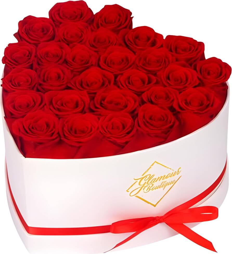Glamour Boutique Roses Préserves Dans Bote Fleurs Roses
