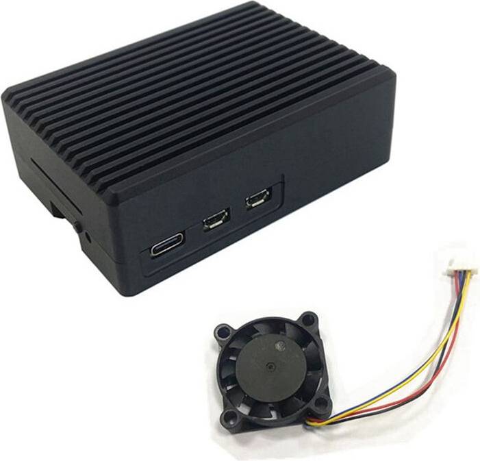 Torribaly Carcasa Aluminio Radiante Ranuras Rayas Ventilador Raspberry Pi 5B 5BE