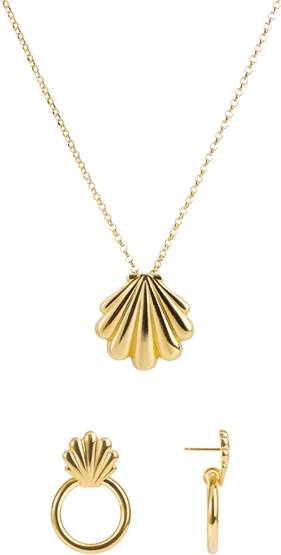 Argento Gold Statement Shell Gift Set - Gold