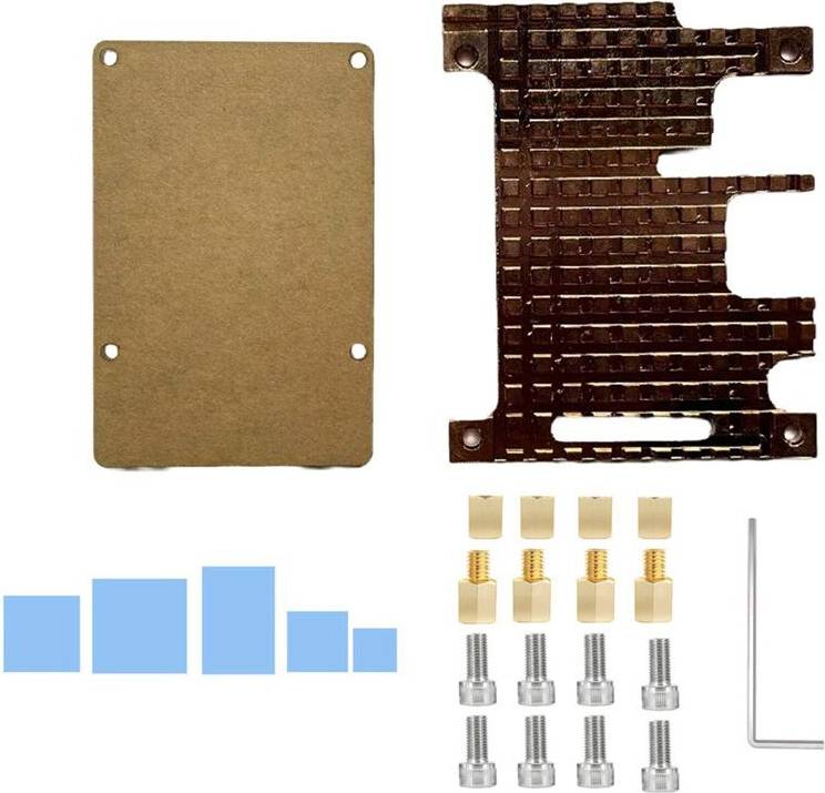 Tlily Raspberry Pi 3B Pure Copper Heatsink Protective Case