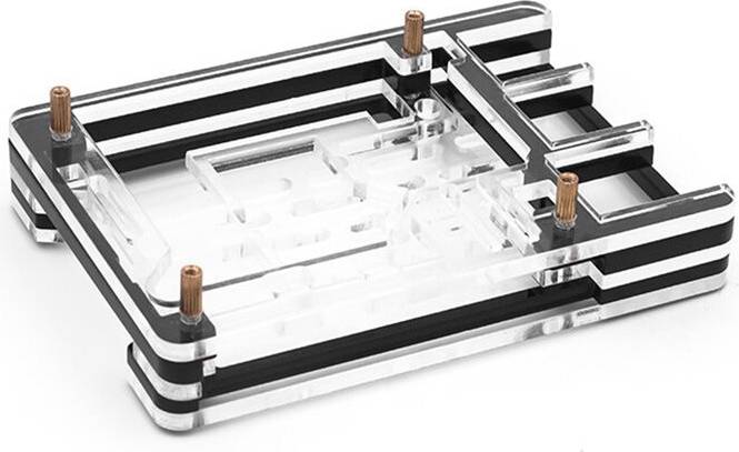 Melitt Raspberry Pi 5 Acrylic Shell Supports Heat Sinks Fan