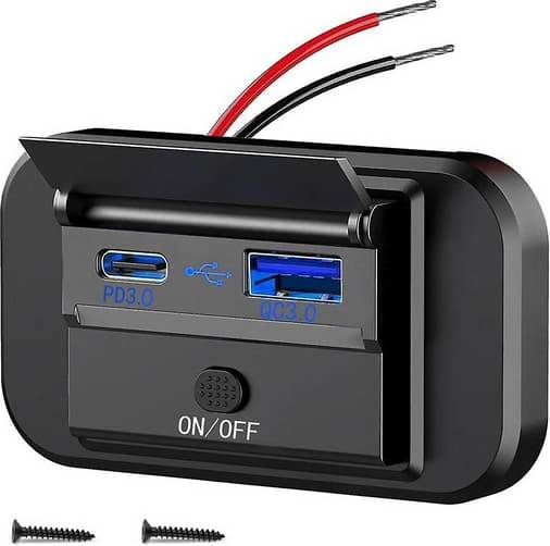 12v usb socket 12V RV USB Socket QC3 PD3 Dual Charging