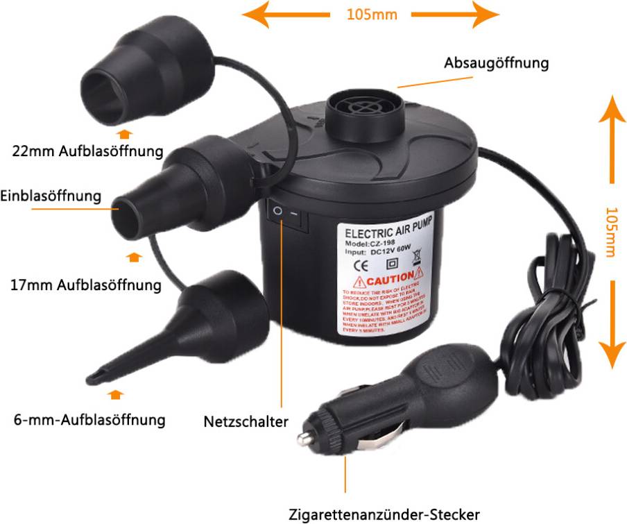 Compact Lightweight Portable Pump Quick Fill Inflator
