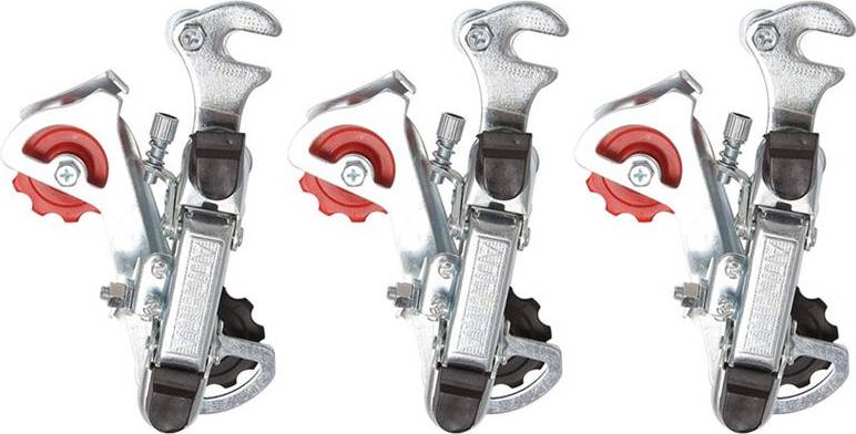 3X Racing Bicycle Part Silver Tone Metal 3-7 Speed Rear Derailleur