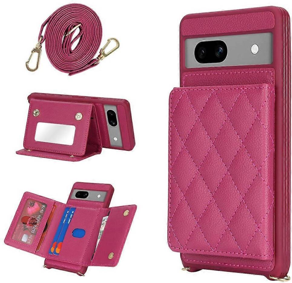 Pink Card Holder Grids Pattern Case