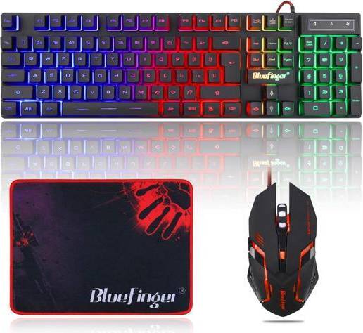 Gaming keyboard and mouse BlueFinger RGB Gaming Keyboard Backlit Mouse Combo