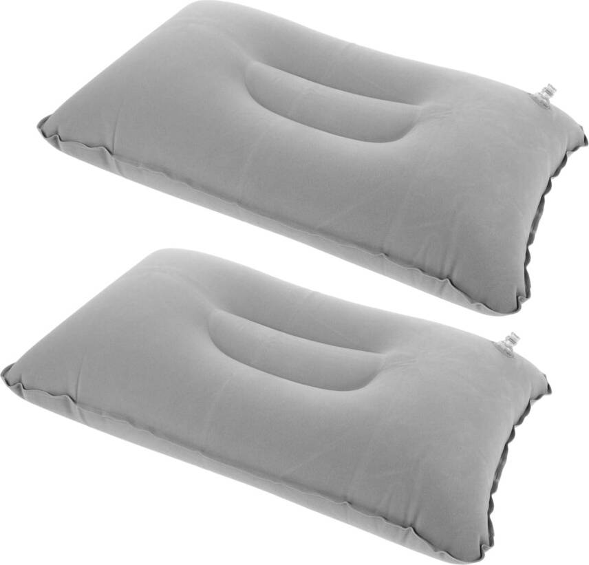 2Pcs Inflatable Camping Pillow Soft Flocked